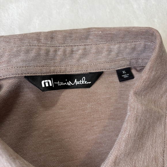 Travis Mathew Polo Shirt Mens Size XL Lite Reddish Brown Golf Extra Large Casual - Picture 3 of 7